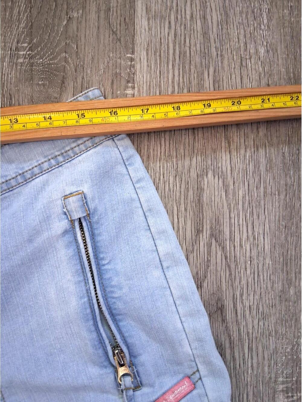 VTG BUM Equipment Women's Missy Size 12, 32x20 Mid Rise Blue Denim Capri Pants - Picture 6 of 13
